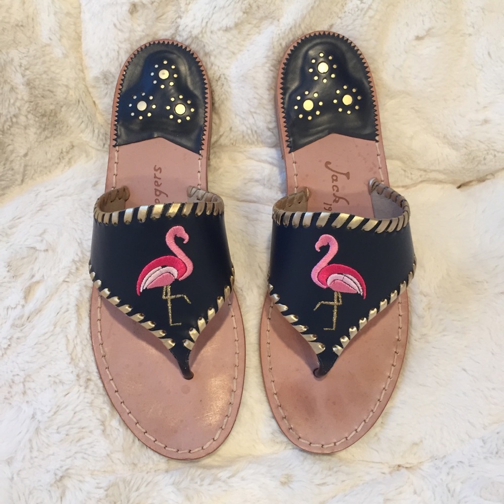 Jack Rogers 
Embroidered Flamingo  Sandals